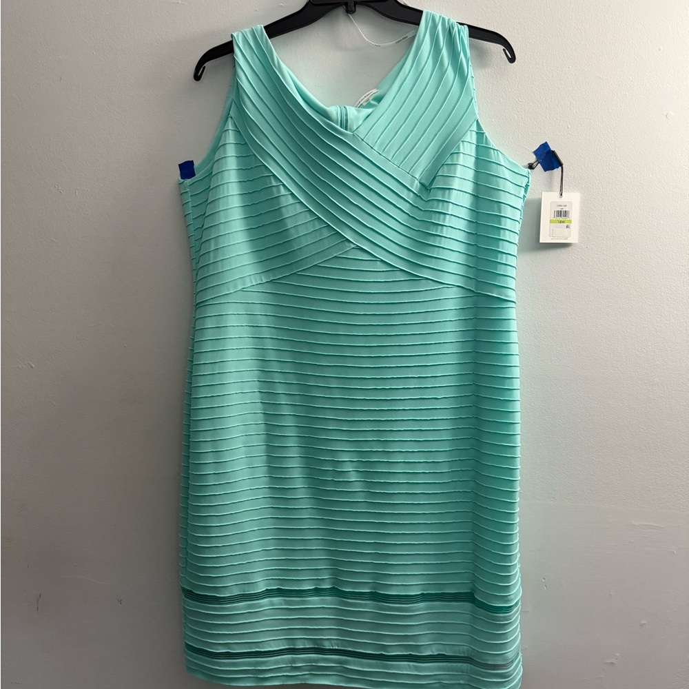 Calvin Klein Teal Sleeveless Midi Dress